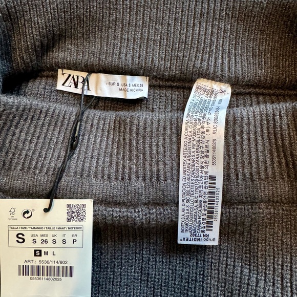 Zara Dark Gray Knit Ribbed Short Mini Skirt NWT - Picture 11 of 11